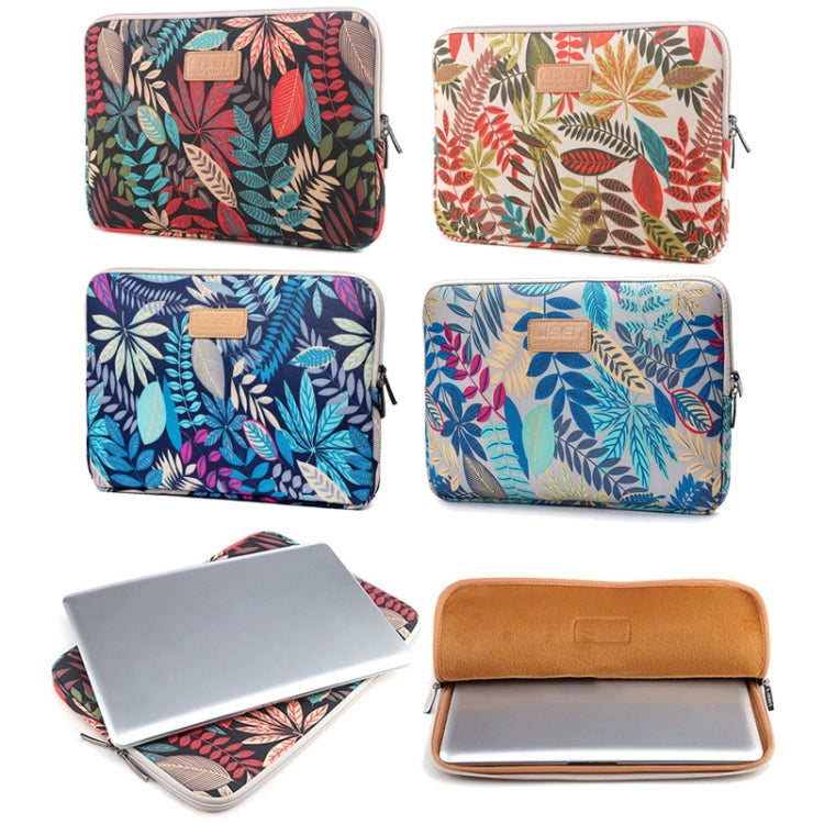 Lisen Estojo de Manga 14 polegadas Bolsa de Transporte com Fecho Colorido com Folhas para Macbook, Samsung, Lenovo, Sony, DELL Alienware, CHUWI, ASUS, HP, Portáteis de 14 polegadas e abaixo, 14 polegadas