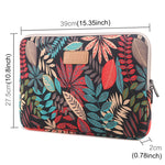 Estojo de Manga Bolsa de Transporte com Fecho Colorido com Folhas para Macbook, Samsung, Lenovo, Sony, DELL Alienware, CHUWI, ASUS, HP, Portáteis de 15,6 polegadas e abaixo, 15 polegadas