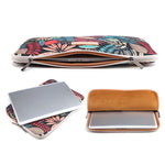 Estojo de Manga Bolsa de Transporte com Fecho Colorido com Folhas para Macbook, Samsung, Lenovo, Sony, DELL Alienware, CHUWI, ASUS, HP, Portáteis de 15,6 polegadas e abaixo, 15 polegadas