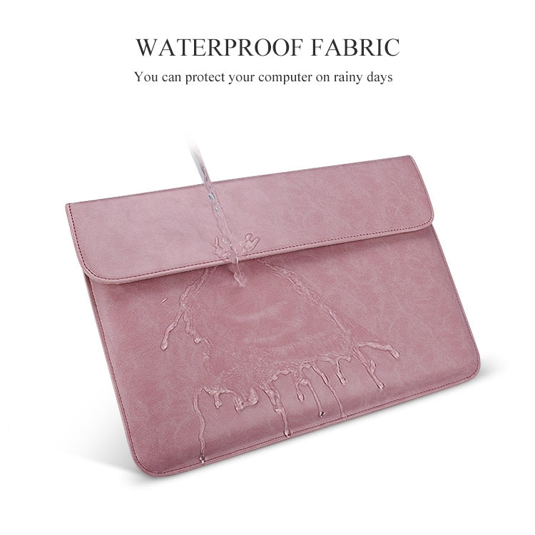Bolsa Interna para Portátil de 14,1 polegadas com Fecho Magnético Invisível Horizontal em Pele PU PU01S, com Bolsa Pequena, 14,1 polegadas com Bolsa Pequena