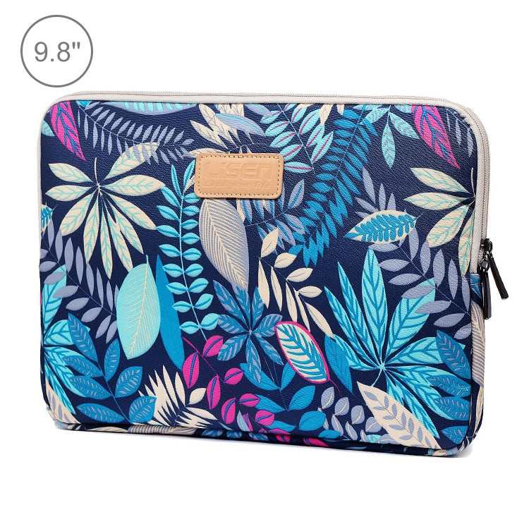 Lisen Bolsa de Transporte com Fecho e Estampa de Folhas Coloridas para Tablet 9.8 polegadas