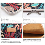 Lisen Bolsa de Transporte com Fecho e Estampa de Folhas Coloridas para Tablet 9.8 polegadas