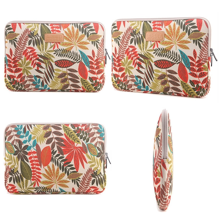 Lisen Bolsa de Transporte com Fecho e Estampa de Folhas Coloridas para Tablet 11.6 polegadas