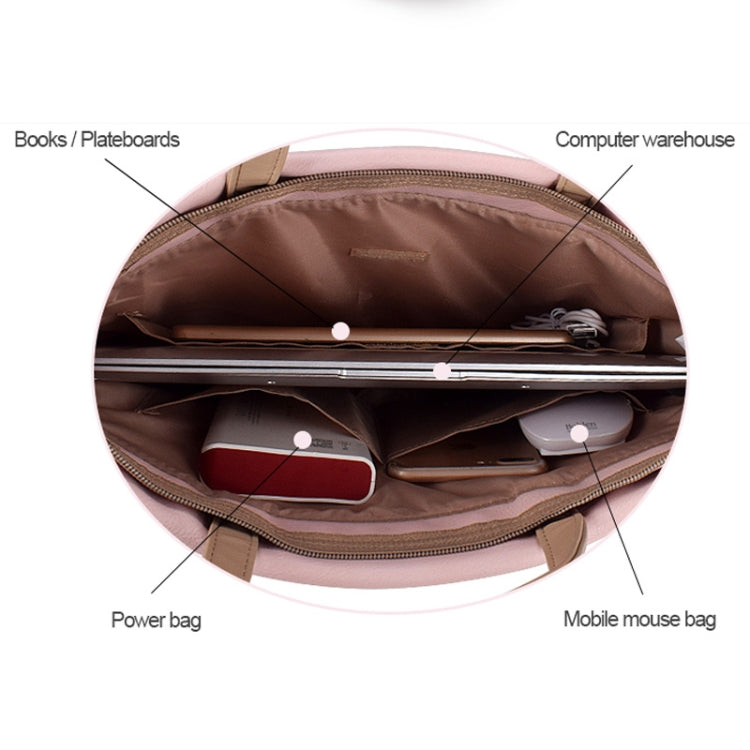 Mala de Mão Impermeável em PU para Laptop de 13,3 polegadas, 13,3 polegadas (Rosa), 13,3 polegadas (Branco)