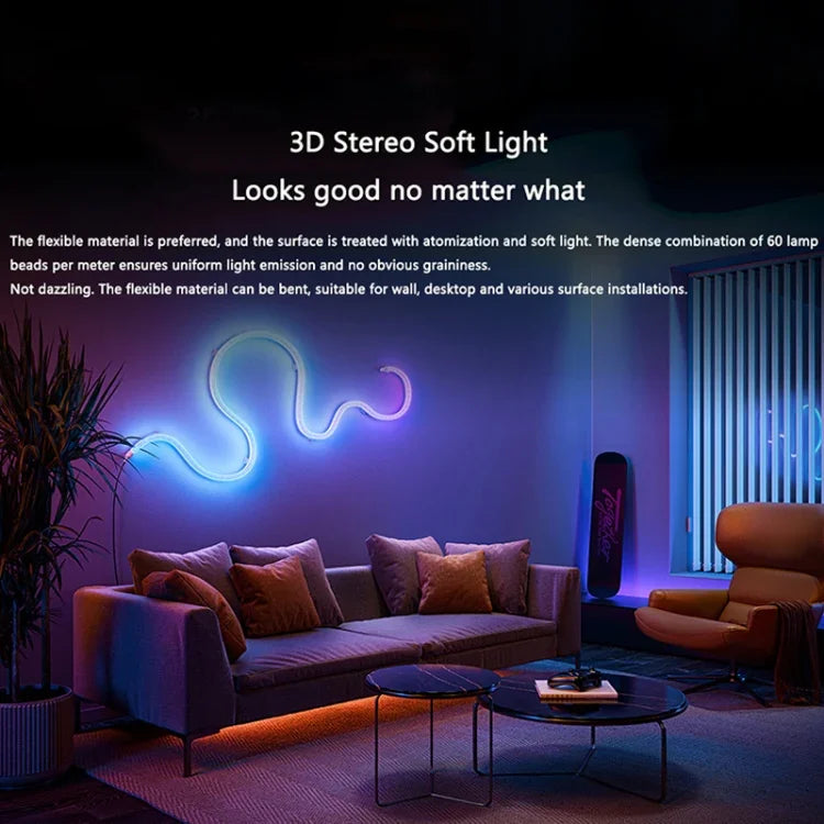 Fita de Luz Ambiente RGB Sincronizada Xiaomi Mijia 2m, Plugue US, Fita de Luz 2m
