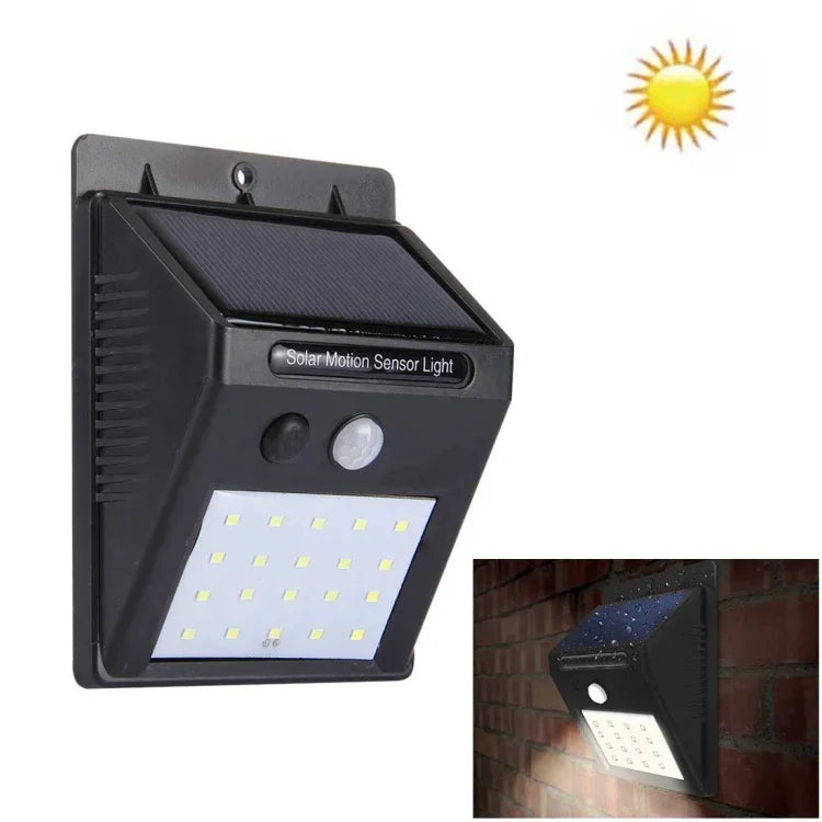 20 LEDs para Quintal / Jardim / Casa / Entrada / Escadas / Parede Exterior, Luz Branca de 20 LEDs