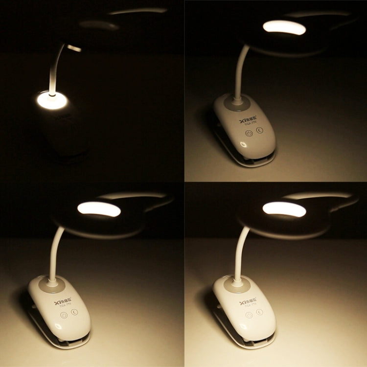 Luz de proteção ocular com 28 LEDs, pescoço de ganso flexível, design de anel oco com clipe e função de pequena luz noturna, TGX-770