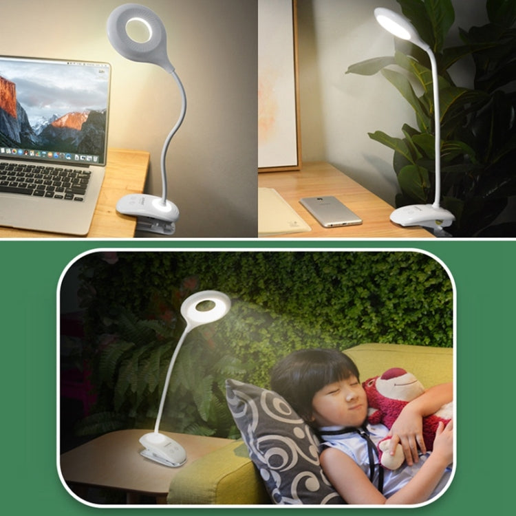 Luz de proteção ocular com 28 LEDs, pescoço de ganso flexível, design de anel oco com clipe e função de pequena luz noturna, TGX-770