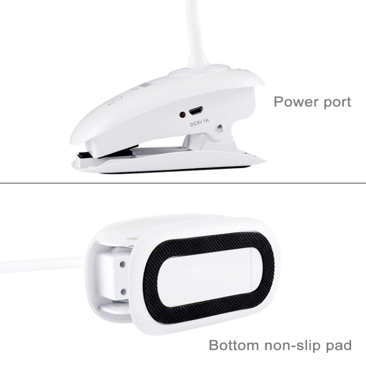 Luz de proteção ocular com 28 LEDs, pescoço de ganso flexível, design de anel oco com clipe e função de pequena luz noturna, TGX-770