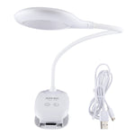 Luz de proteção ocular com 28 LEDs, pescoço de ganso flexível, design de anel oco com clipe e função de pequena luz noturna, TGX-770