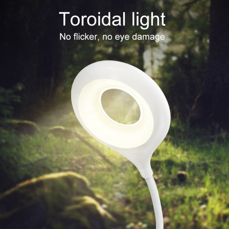 Luz de proteção ocular com 28 LEDs, pescoço de ganso flexível, design de anel oco com clipe e função de pequena luz noturna, TGX-770