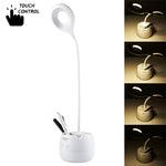 Luz de proteção ocular com 28 LEDs, pescoço de ganso flexível, design de anel oco com suporte para canetas e função de pequena luz noturna, TGX-772