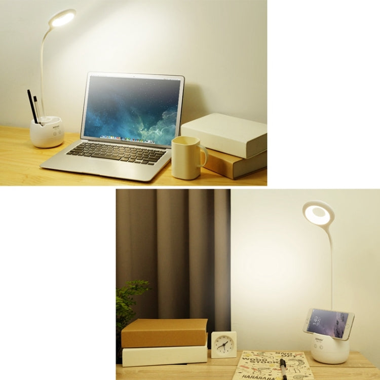 Luz de proteção ocular com 28 LEDs, pescoço de ganso flexível, design de anel oco com suporte para canetas e função de pequena luz noturna, TGX-772