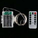 Luz Decorativa de Fadas com 50 LEDs e Caixa para 3 Pilhas AA, com Controlo Remoto, DC 5V, Luz Colorida/Controlo Remoto, Luz Branca/Controlo Remoto, Luz Branca Quente/Controlo Remoto