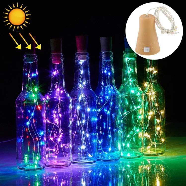 Luz de Fios de Cobre Solar com 10 LEDs SMD 0603, 1m, Luz de Fadas Decorativa, Luz Colorida 1m