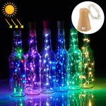 Luz de Fios de Cobre Solar com 10 LEDs SMD 0603, 1m, Luz de Fadas Decorativa, Luz Colorida 1m
