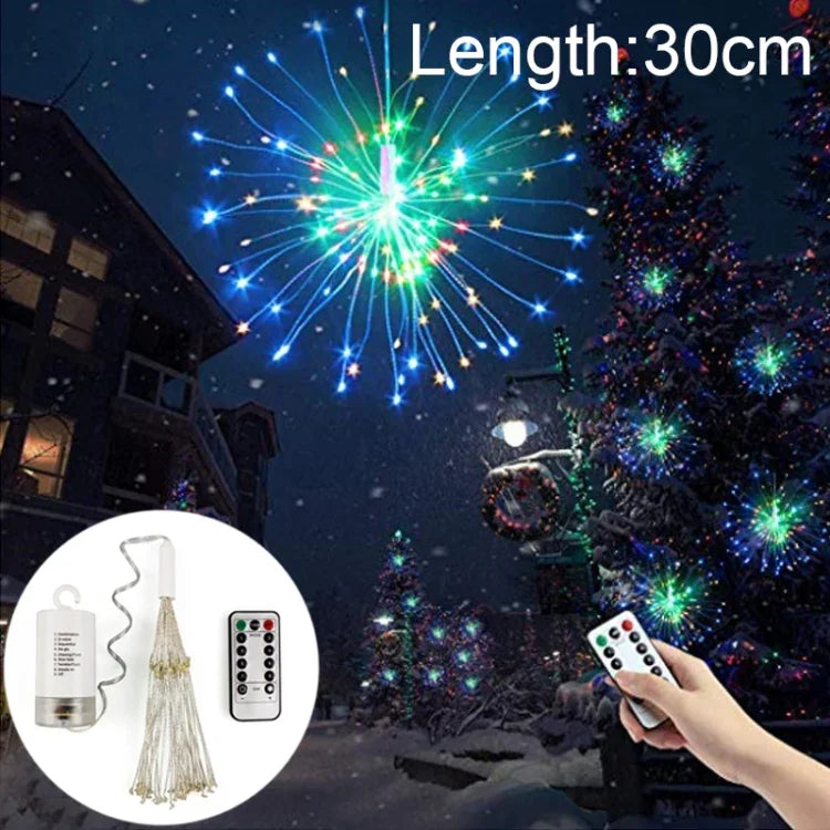 Luz Decorativa LED com 150 LEDs e Caixa para Pilhas, com Controlo Remoto, Luz Colorida 30CM, Luz Branca 30CM, Luz Branca Quente 30CM