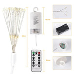 Luz Decorativa LED com 150 LEDs e Caixa para Pilhas, com Controlo Remoto, Luz Colorida 30CM, Luz Branca 30CM, Luz Branca Quente 30CM