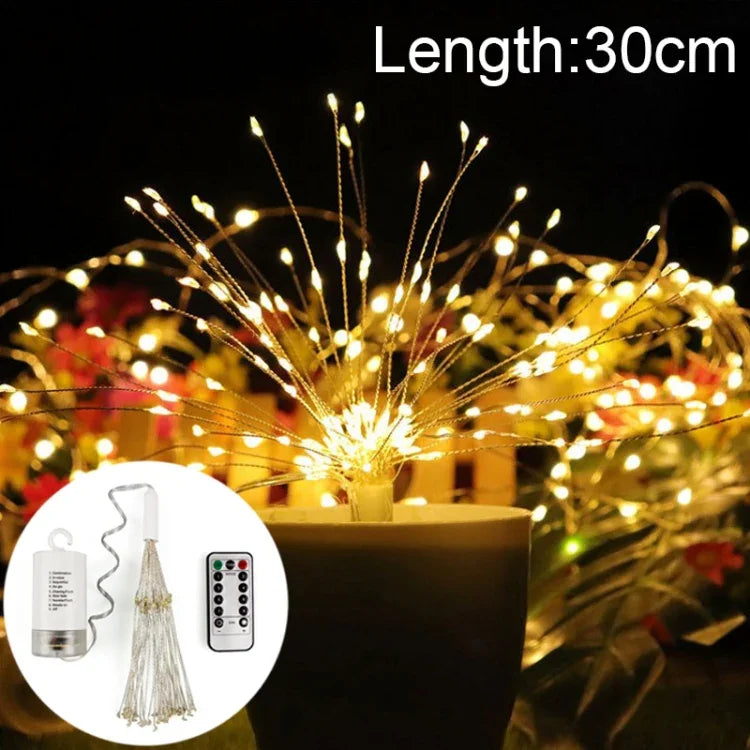 Luz Decorativa LED com 150 LEDs e Caixa para Pilhas, com Controlo Remoto, Luz Colorida 30CM, Luz Branca 30CM, Luz Branca Quente 30CM