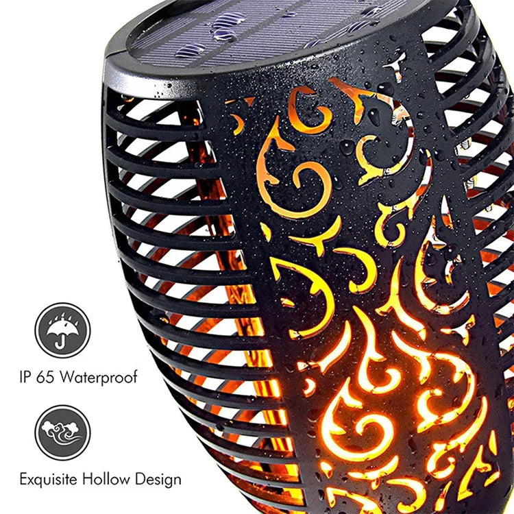 Luz Solar de Chama com 96 LEDs para Jardim Exterior, Luz de Relva, Tocha para Paisagem de Jardim