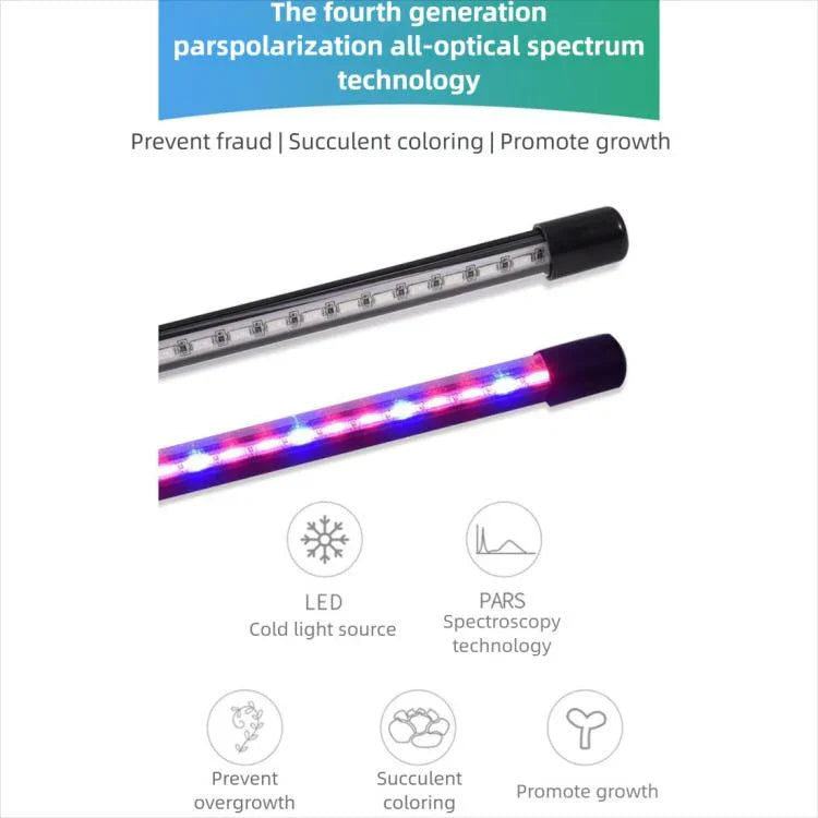 Lâmpada LED de 30W com Três Cabeças, Espectro Ajustável e Temporizador para Iluminação de Crescimento de Plantas, Plug USB DC 5V, 30W