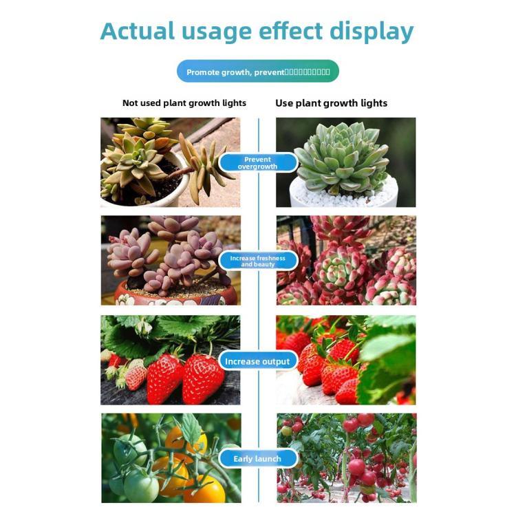 Lâmpada LED de 30W com Três Cabeças, Espectro Ajustável e Temporizador para Iluminação de Crescimento de Plantas, Plug USB DC 5V, 30W