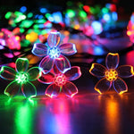 6m 40 LEDs Luz Decorativa de Flor de Cerejeira para Feriado, Alimentada a Bateria, Luz Colorida de 6m, Luz Branca Quente de 6m