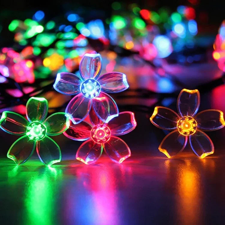 6m 40 LEDs Luz Decorativa de Flor de Cerejeira para Feriado, Alimentada a Bateria, Luz Colorida de 6m, Luz Branca Quente de 6m
