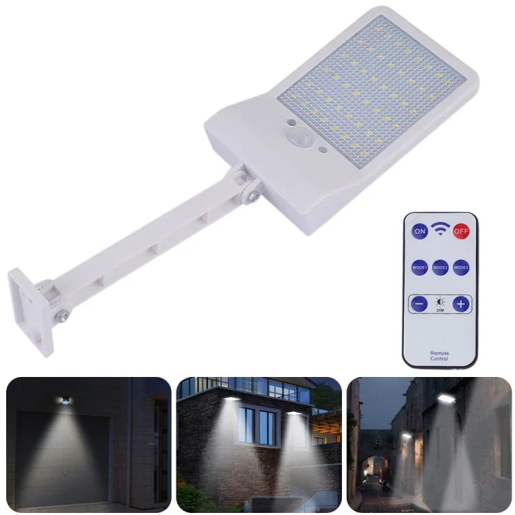 Lâmpada Plana Solar 6W 800LM 48 LEDs com Controlo Remoto e Suporte