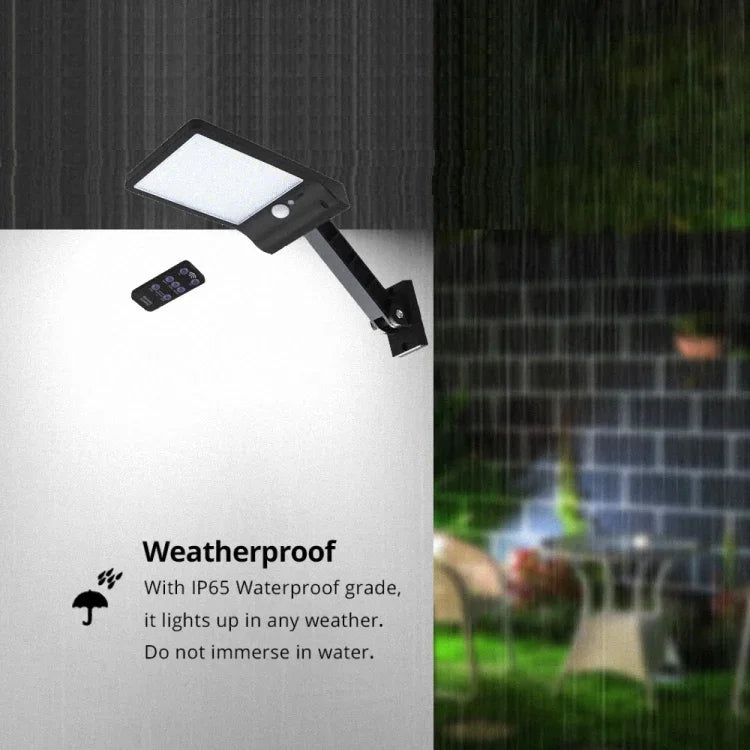 Lâmpada Plana Solar 6W 800LM 48 LEDs com Controlo Remoto e Suporte