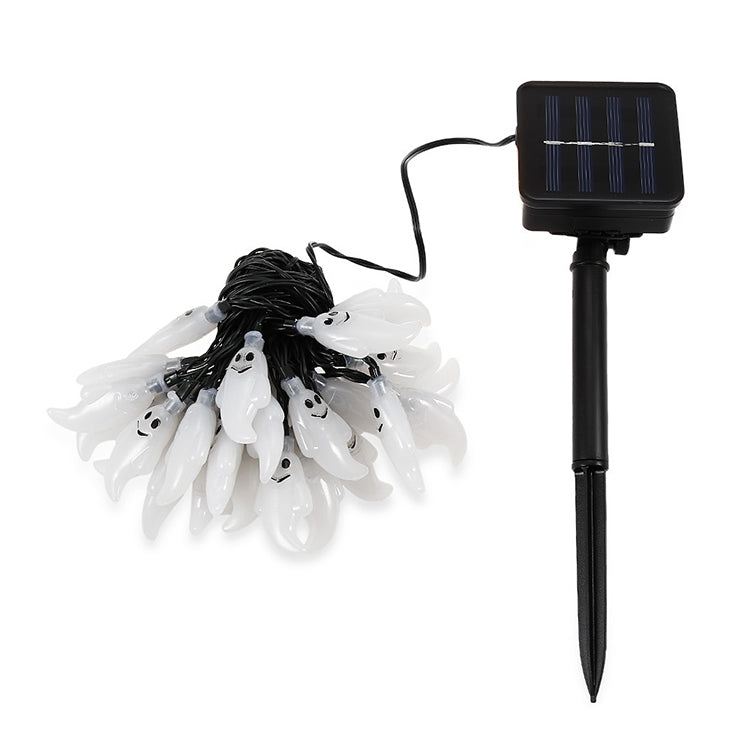 Cordão de Luz Solar em Forma de Fantasma com 30 LEDs para Decoração de Jardim Exterior Impermeável no Festival de Natal