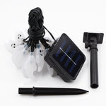 Cordão de Luz Solar em Forma de Fantasma com 30 LEDs para Decoração de Jardim Exterior Impermeável no Festival de Natal