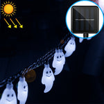 Cordão de Luz Solar em Forma de Fantasma com 30 LEDs para Decoração de Jardim Exterior Impermeável no Festival de Natal