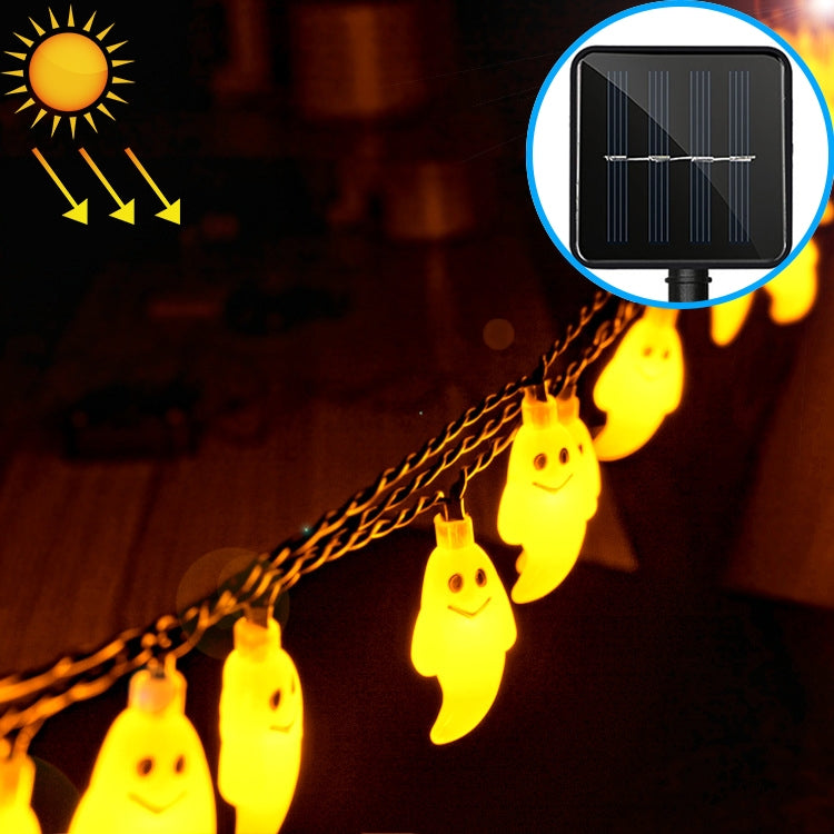 Cordão de Luz Solar em Forma de Fantasma com 30 LEDs para Decoração de Jardim Exterior Impermeável no Festival de Natal