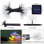 Cordão de Luz Solar em Forma de Bola de Bolha com 50 LEDs para Decoração de Jardim Exterior Impermeável no Festival da Primavera