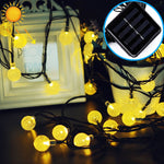 Cordão de Luz Solar em Forma de Bola de Bolha com 50 LEDs para Decoração de Jardim Exterior Impermeável no Festival da Primavera