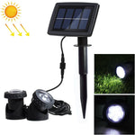 Projetor Subaquático Solar LED Impermeável para Exterior com Duas Cabeças