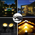 Projetor Subaquático Solar LED Impermeável para Exterior com Duas Cabeças