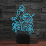 Lâmpada de Mesa LED 3D Colorida em Forma de Motociclo, Versão com Toque e Carregamento, Versão com Toque e Carregamento