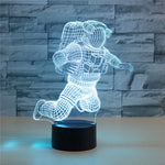 Candeeiro de Mesa LED 3D Colorido em Forma de Astronauta, Versão com Controlo Remoto com Efeito Rachado, Versão com Controlo Remoto com Efeito Rachado