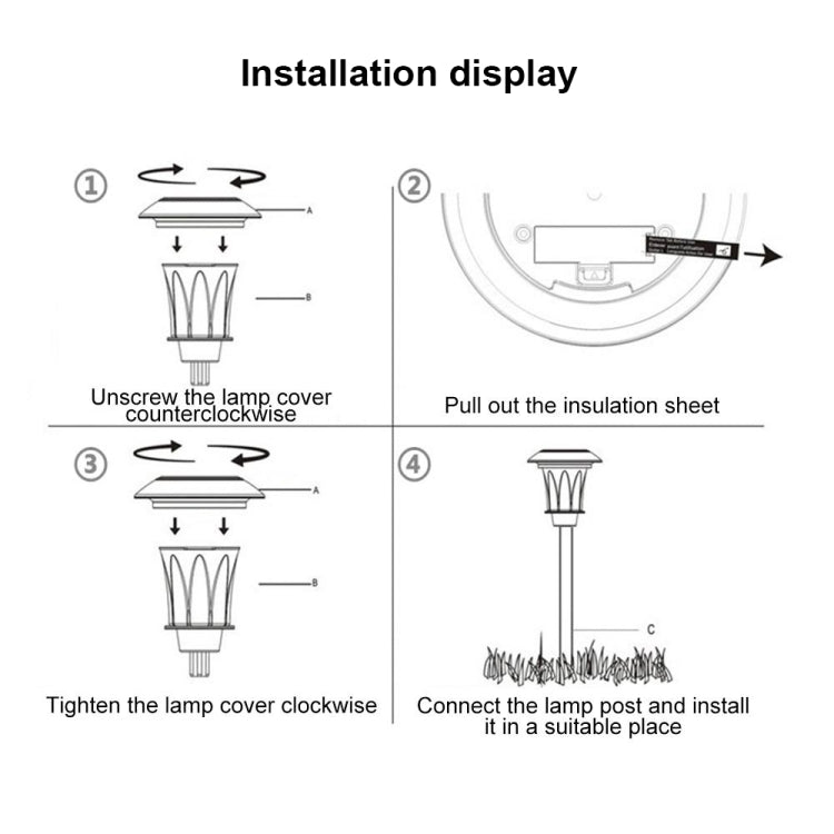 Lâmpada de Relva Exterior para Café com Energia Solar IP65 Impermeável Luz Decorativa LED para Jardim