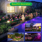 Lâmpada de Relva Decorativa LED Exterior com 4 Cabeças em Forma de Lírio Simulado, Alimentada a Energia Solar, IP55 Impermeável, Luz Branca, Luz Branca