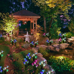 Lâmpada de Relva Decorativa LED Exterior com 4 Cabeças em Forma de Lírio Simulado, Alimentada a Energia Solar, IP55 Impermeável, Luz Branca, Luz Branca