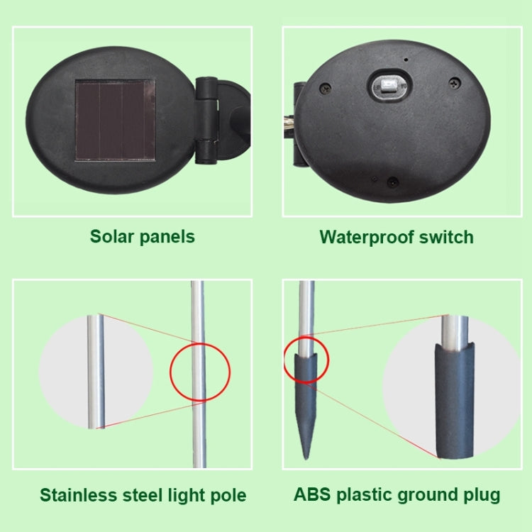 Lâmpada de Relva Decorativa LED Exterior com 4 Cabeças em Forma de Lírio Simulado, Alimentada a Energia Solar, IP55 Impermeável, Luz Branca, Luz Branca