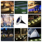 2 UNIDADES Luz Enterrada Solar com 10 LEDs, Lâmpada Subterrânea IP65 à Prova de Água para Jardim e Rua Exterior, 10 LEDs