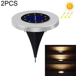 2 UNIDADES Luz Enterrada Solar com 10 LEDs, Lâmpada Subterrânea IP65 à Prova de Água para Jardim e Rua Exterior, 10 LEDs
