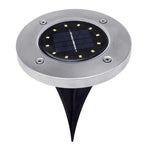 2 UNIDADES Luz Enterrada Solar com 12 LEDs, Lâmpada Subterrânea IP65 à Prova de Água para Jardim e Rua Exterior, 12 LEDs