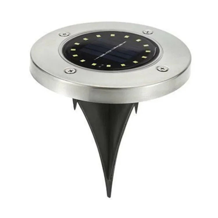 2 UNIDADES Luz Enterrada Solar com 16 LEDs, Lâmpada Subterrânea IP65 à Prova de Água para Jardim e Rua Exterior, 16 LEDs