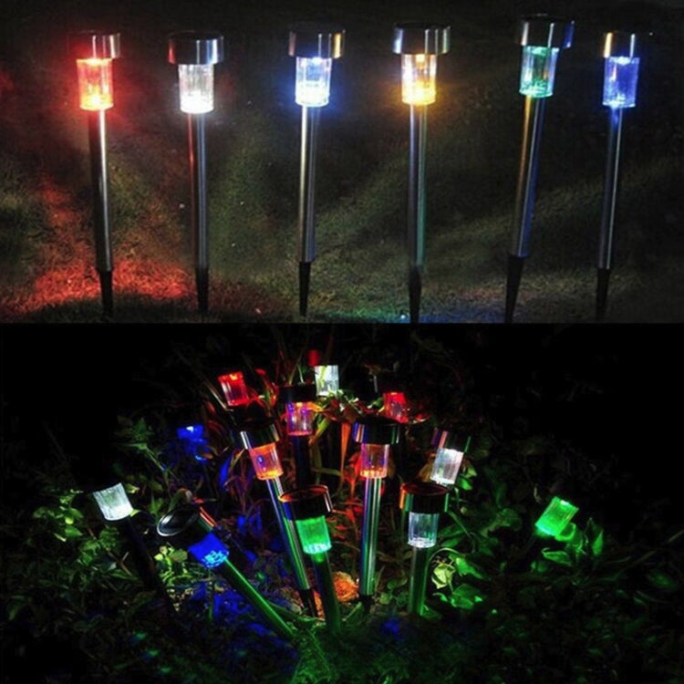 10 UNIDADES Lâmpada de Relva Exterior Solar em Aço Inoxidável IP65 à Prova de Água, Luz Decorativa LED para Jardim