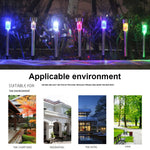 10 UNIDADES Lâmpada de Relva Exterior Solar em Aço Inoxidável IP65 à Prova de Água, Luz Decorativa LED para Jardim